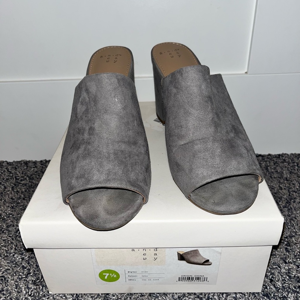 a new day Charcoal Suede Mules